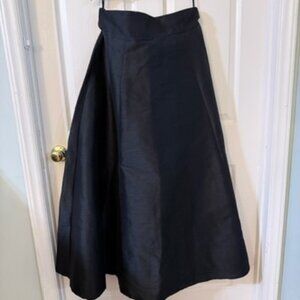 eShakti Black A-Line Formal Taffeta Skirt XL